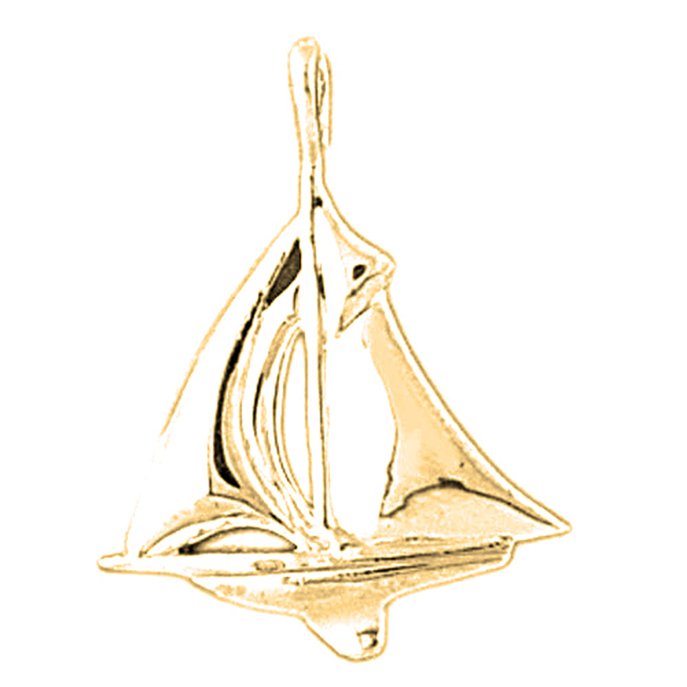 14K or 18K Gold Sailboat Pendant