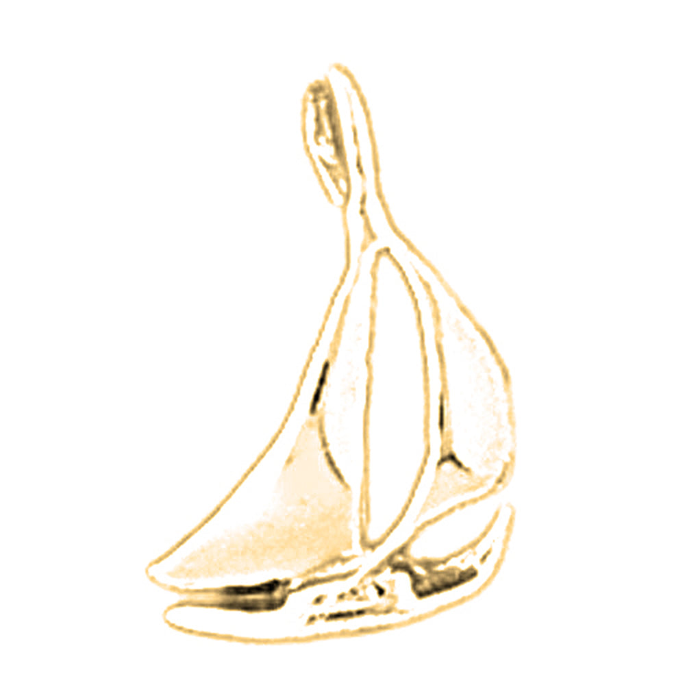 14K or 18K Gold Sailboat Pendant