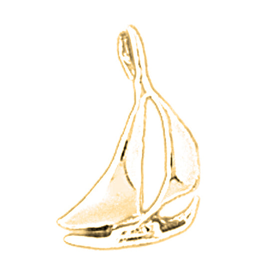 14K or 18K Gold Sailboat Pendant