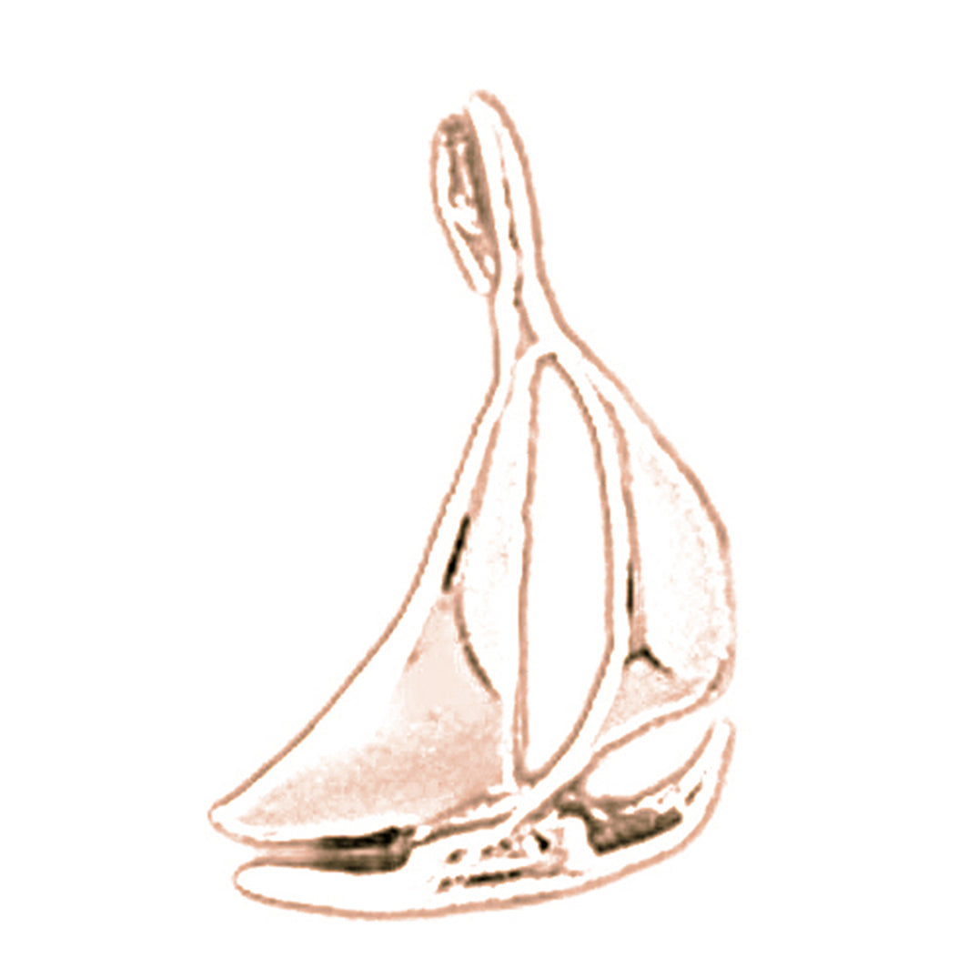 14K or 18K Gold Sailboat Pendant