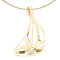 14K oder 18K Gold Segelboot Anhänger