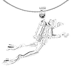14K or 18K Gold Scuba Man Pendant