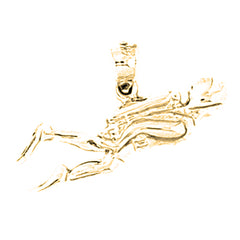 14K or 18K Gold Scuba Man Pendant