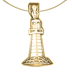 14K or 18K Gold 3D Light Tower Pendant