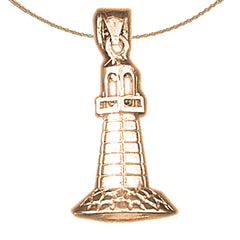 14K or 18K Gold 3D Light Tower Pendant