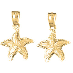 14K or 18K Gold 23mm Starfish Earrings