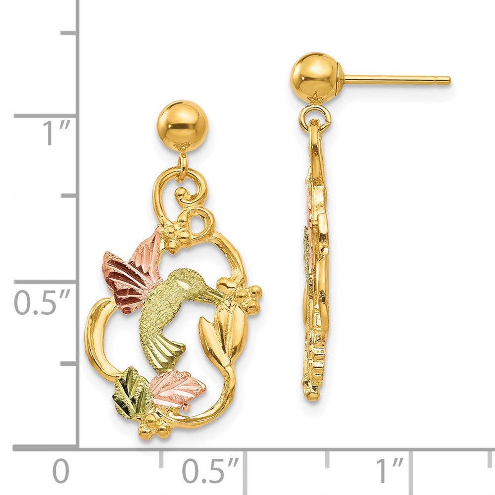 10K Tri-color Black Hills Gold Post Earrings