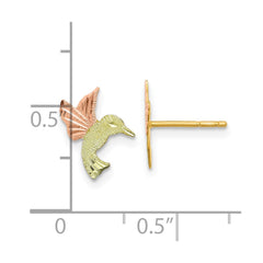 10K with 12K Posts Black Hills Gold Hummingbird Post Earrings