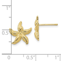 10K Yellow Gold Starfish Earrings