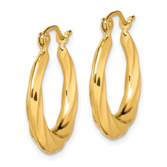 10K Yellow Gold Fancy Small Hoop Earrings