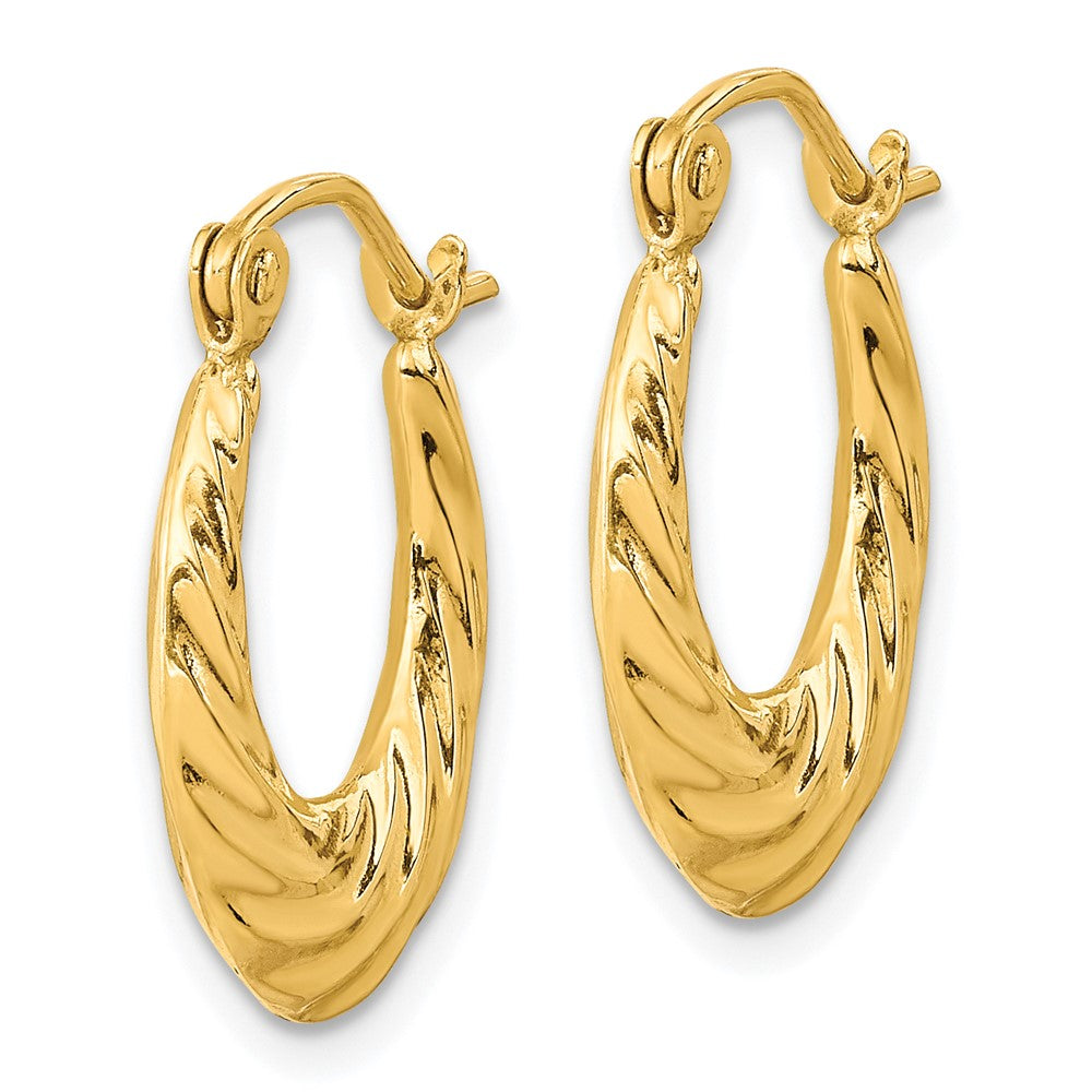 10K Yellow Gold Fancy Small Hoop Earrings