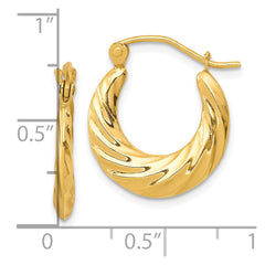 10K Yellow Gold Fancy Small Hoop Earrings