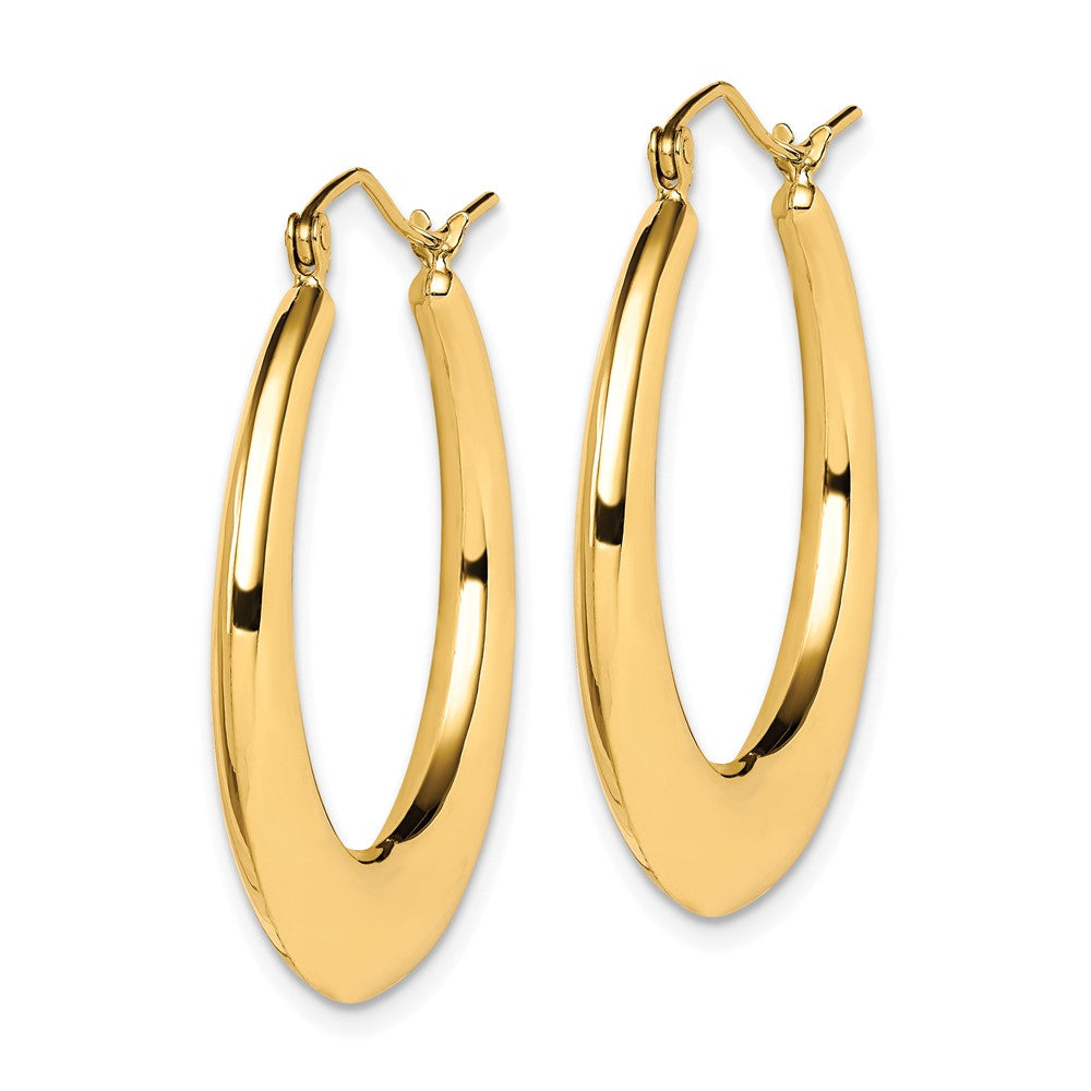 10K Yellow Gold Polished Hollow Classic Earrings