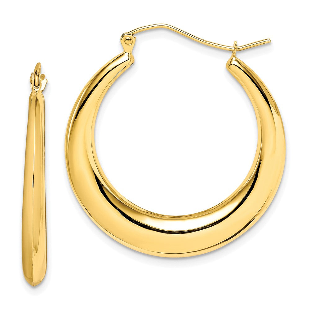 10K Yellow Gold Polished Hollow Classic Earrings