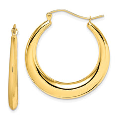 10K Yellow Gold Polished Hollow Classic Earrings