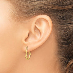 10K Yellow Gold Hollow Heart Shape Hollow Hoop Earrings