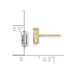 10K Yellow Gold Polished CZ Stud Earrings