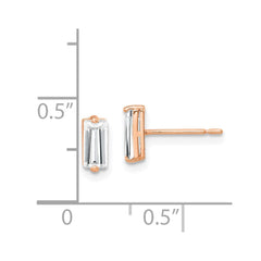 10K Rose Gold Polished CZ Stud Earrings