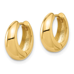 10K Yellow Gold Polished Hinged Huggie Hoop Earrings