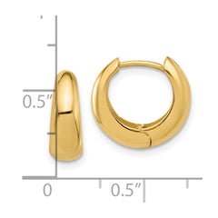 10K Yellow Gold Polished Hinged Huggie Hoop Earrings