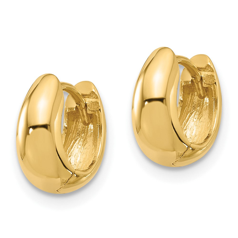 10K Yellow Gold Polished Hinged Huggie Hoop Earrings