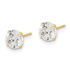 10K Yellow Gold Polished 6mm CZ Stud Post Earrings
