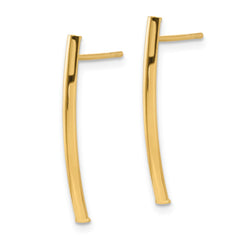 10K Yellow Gold Polished Bar Post Earrings