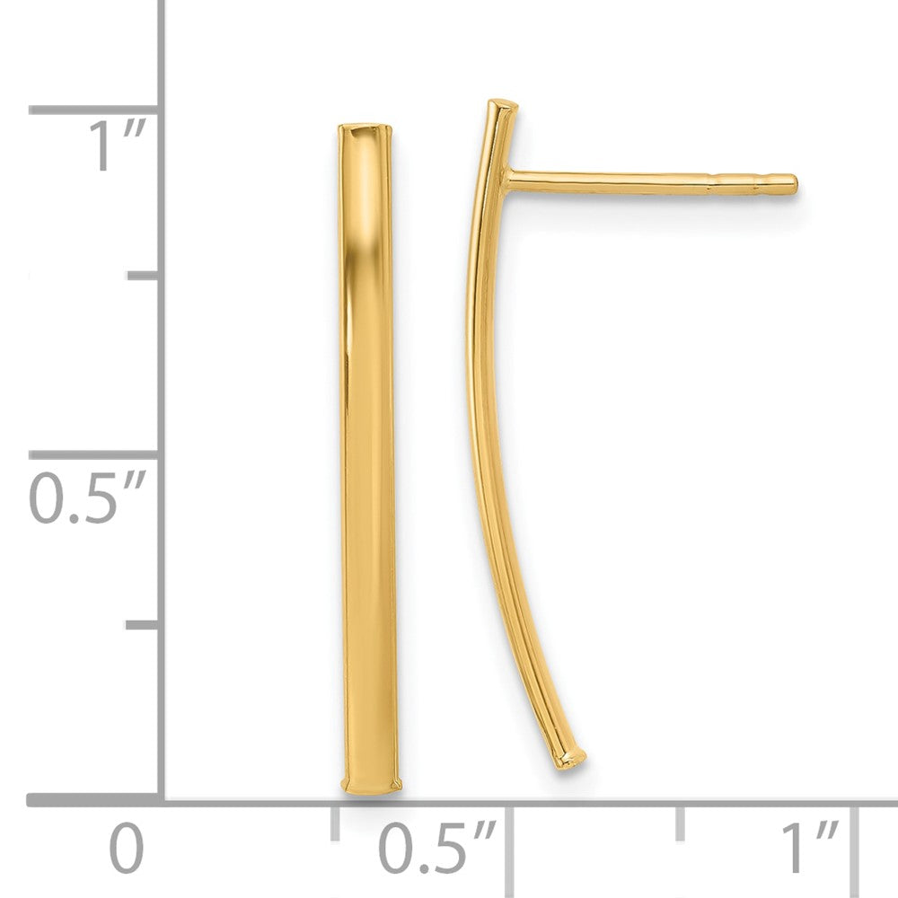 10K Yellow Gold Polished Bar Post Earrings