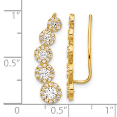10K Yellow Gold Polished CZ Ear Climbers