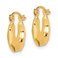10K Yellow Gold Fancy Small Hoop Earrings