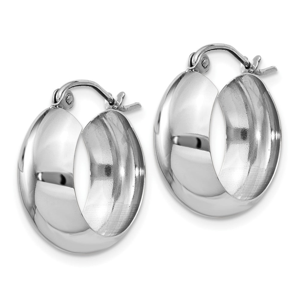 10K White Gold Fancy Hoop Earrings