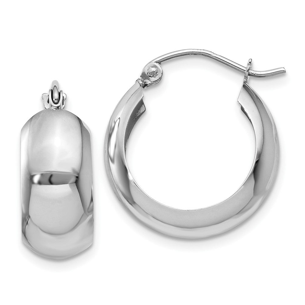 10K White Gold Fancy Hoop Earrings