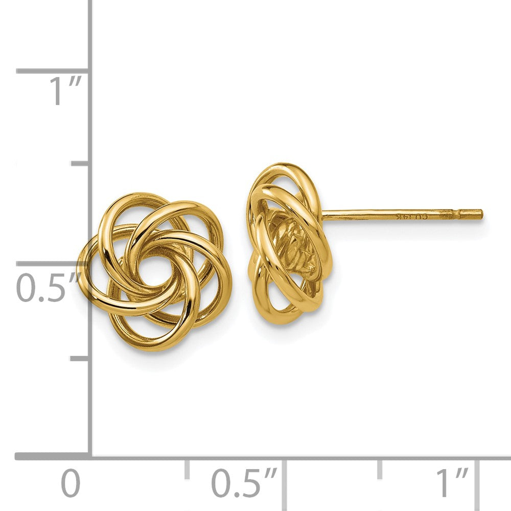 10K Yellow Gold Love Knot Earrings