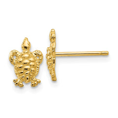 10K Yellow Gold Mini Turtle Post Earrings