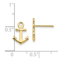 10K Yellow Gold Anchor Post Earrings