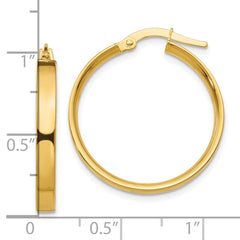 10K Yellow Gold 3mm Medium Hoop Earrings