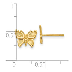 10K Yellow Gold Polished Butterfly Post Earrings