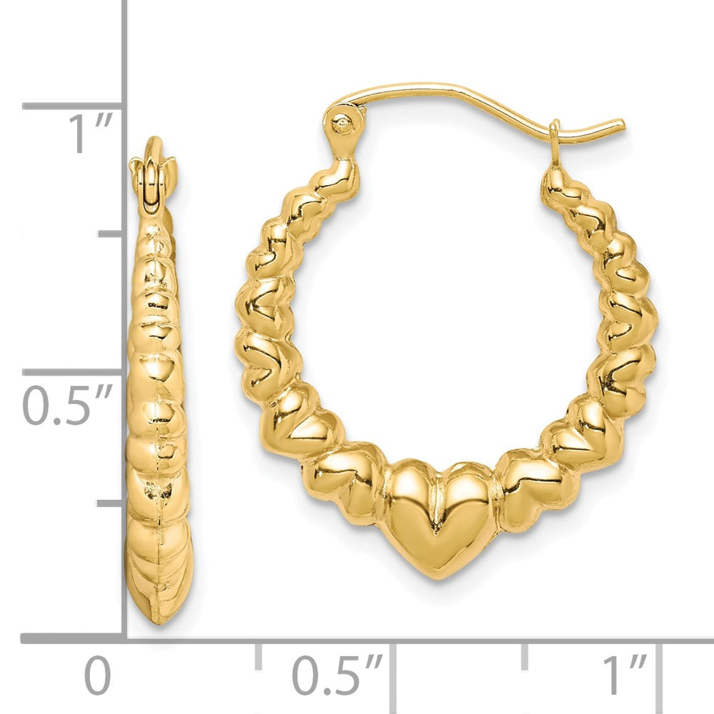 10K Yellow Gold Polished Hollow Classic Earrings