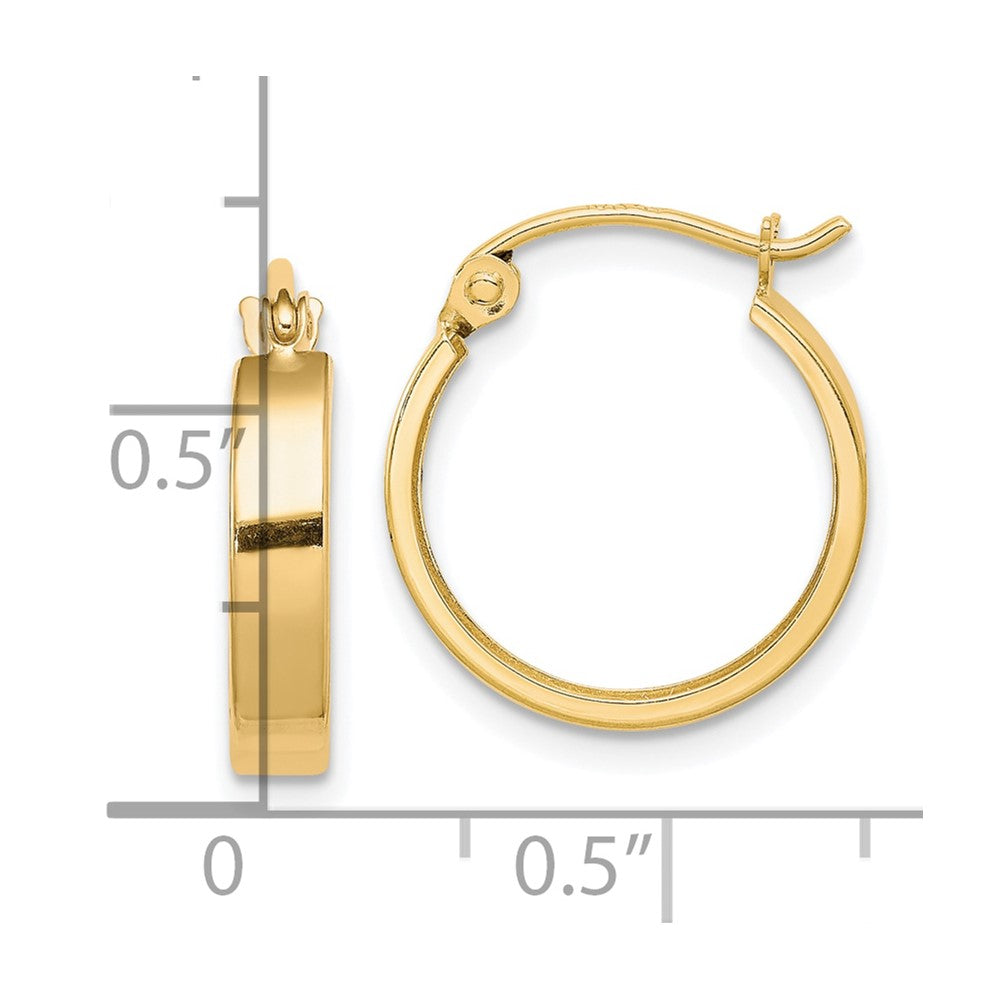 10K Yellow Gold Square Tube Hoop Earrings