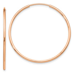 10K Rose Gold Polished Endless Tube Hoop Earrings