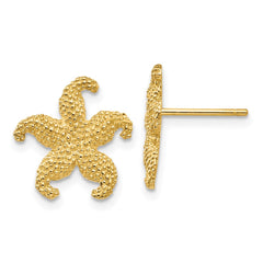 10K Yellow Gold Starfish Post Earrings