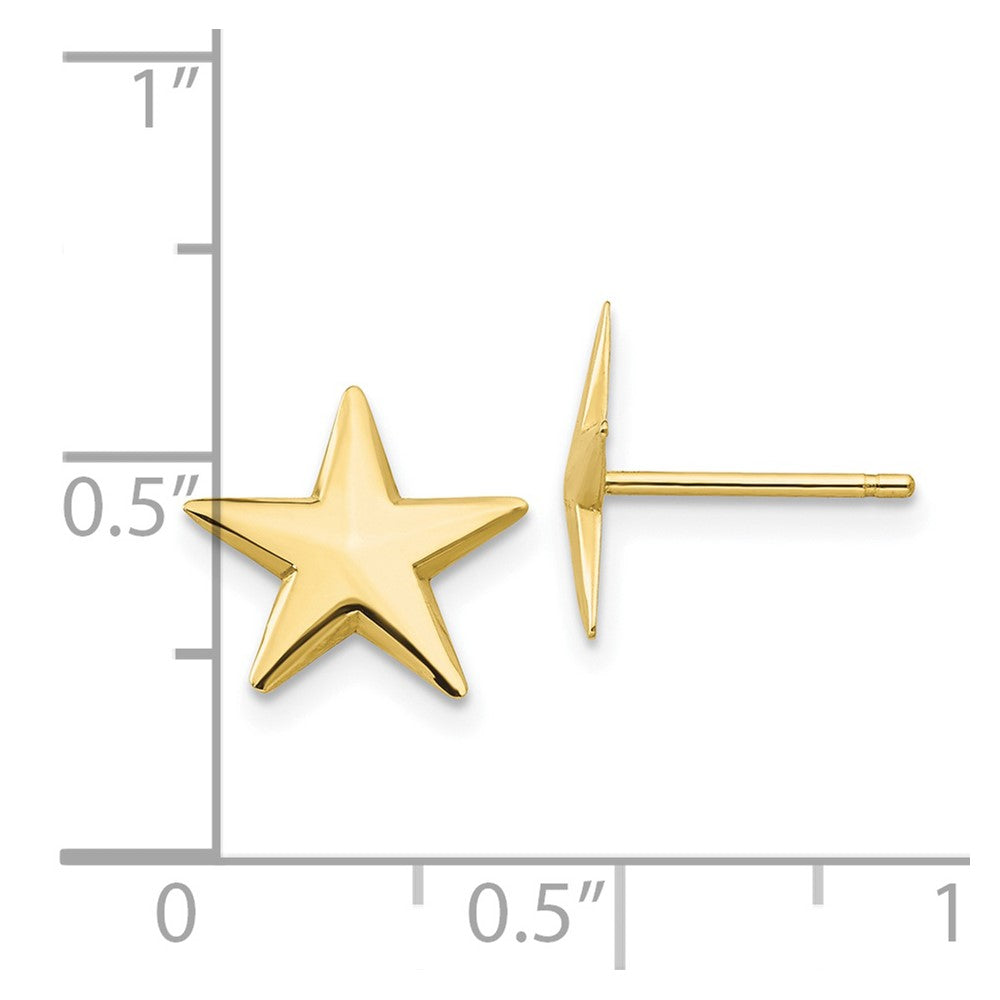 10K Yellow Gold Nautical Star Post Earrings