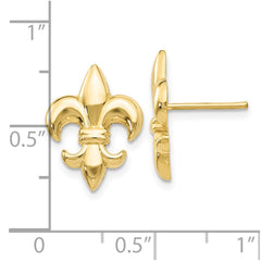 10K Yellow Gold Small Fleur-De-Lis Earrings
