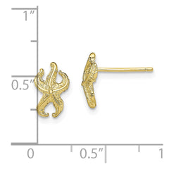 10K Yellow Gold Starfish Post Earrings