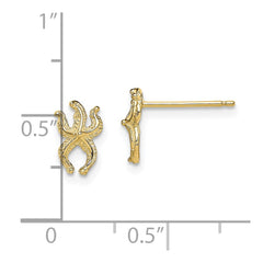 10K Yellow Gold Mini Starfish Post Earrings