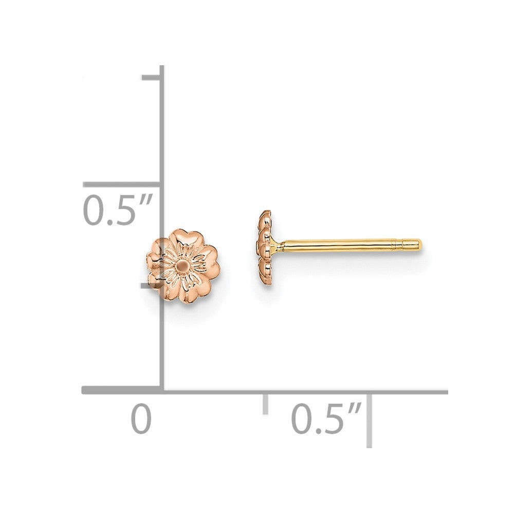 10K Rose Gold Flower Post Earrings