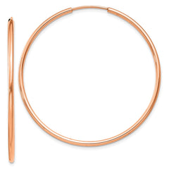 10K Rose Gold 1.5mm Polished Endless Hoop Earrings