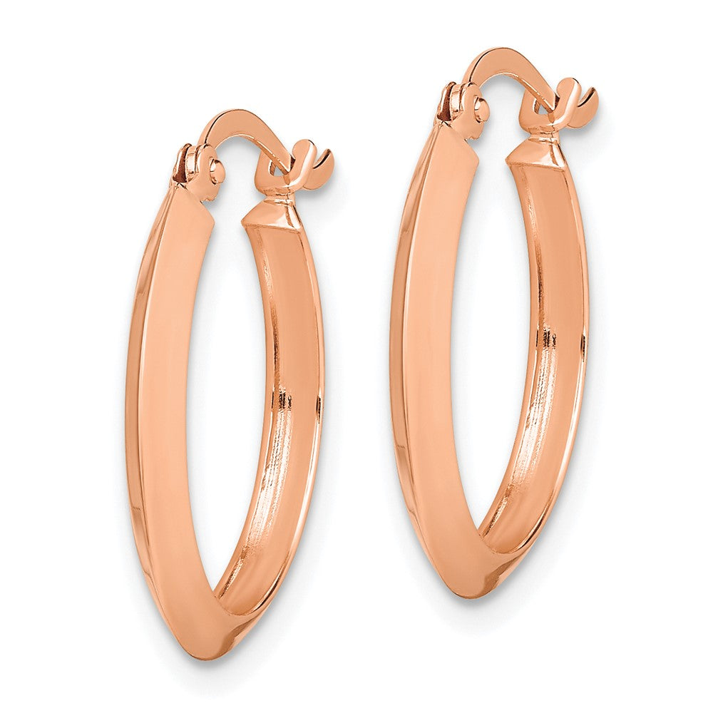 10K Rose Gold Polished Hoop Earrings