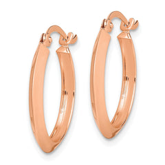 10K Rose Gold Polished Hoop Earrings