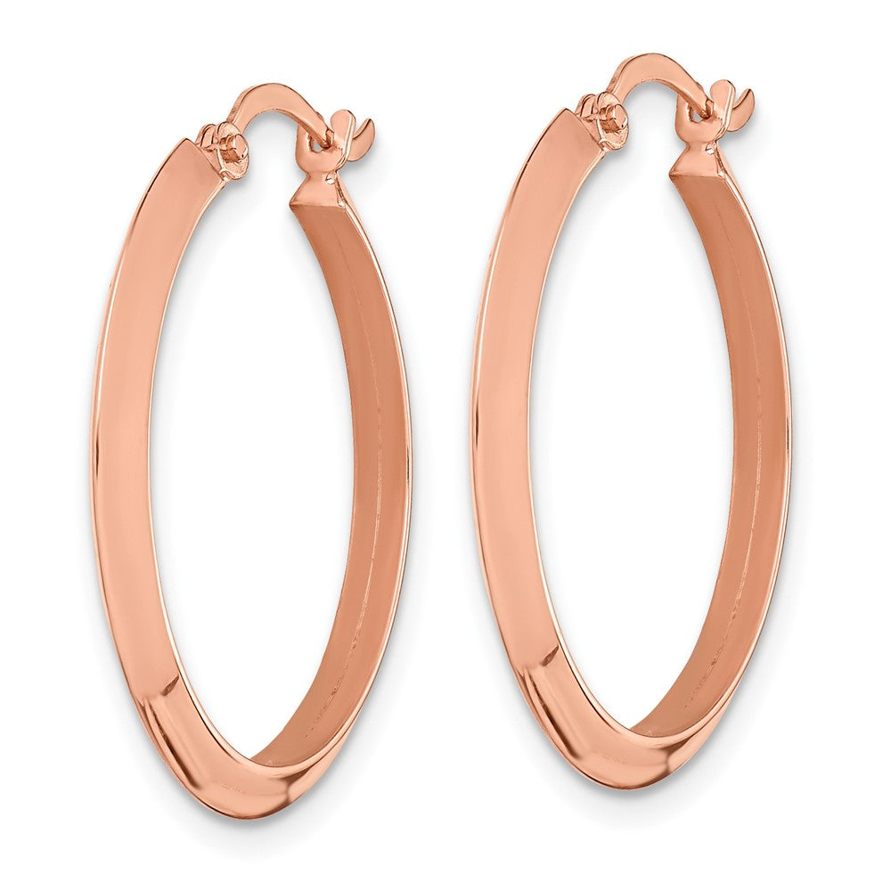 10K Rose Gold Polished Hoop Earrings